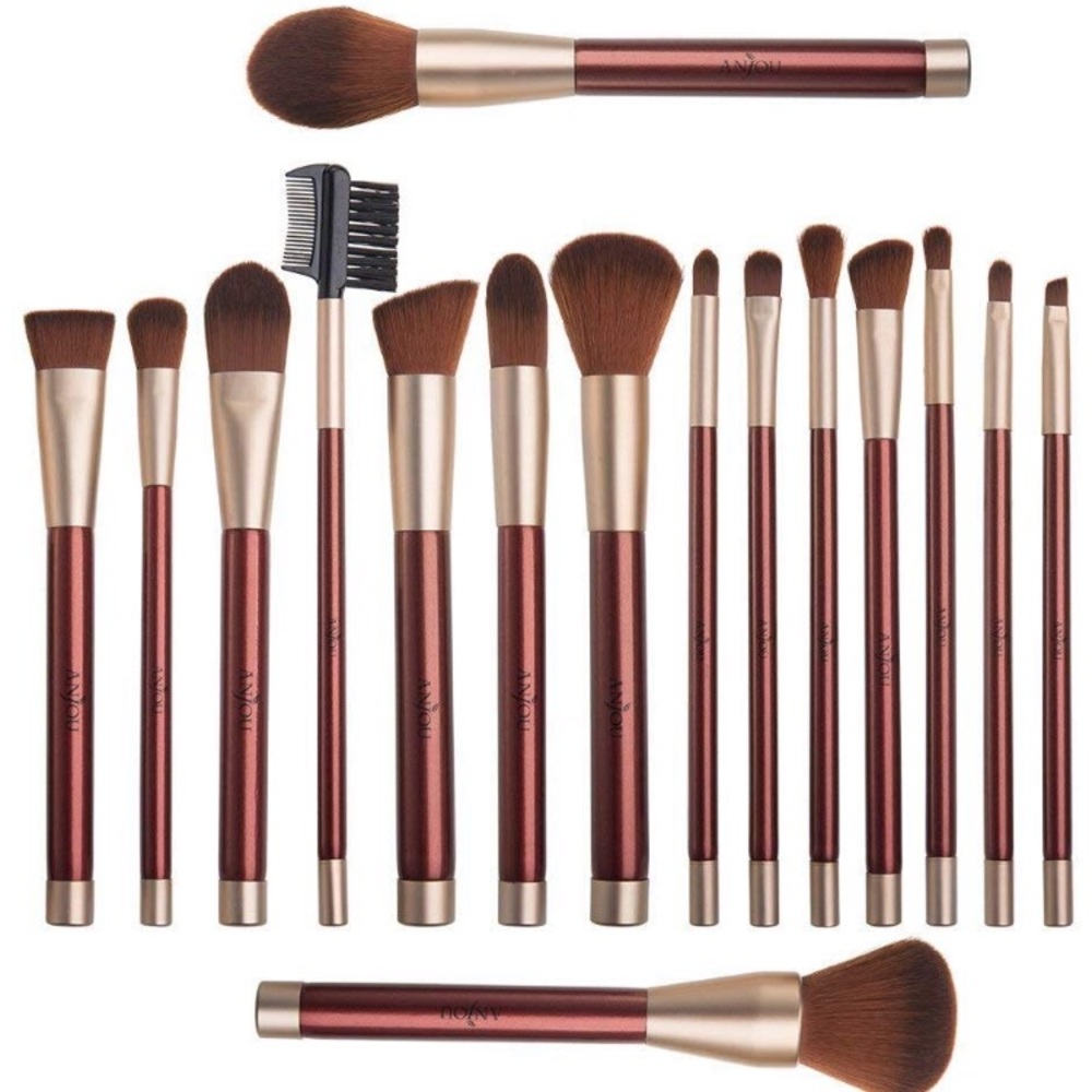 Rose Gold 16pcs Premium Makeup Brushes w/ Case